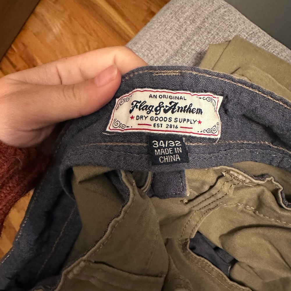 Flag and Anthem beige men’s jeans